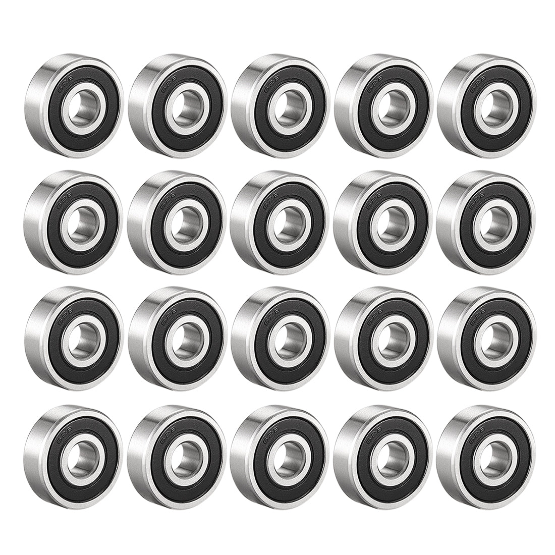 uxcell Uxcell Deep Groove Ball Bearings Metric Double Sealed Chrome Steel ABEC1