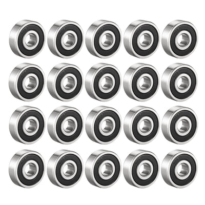 Harfington Uxcell Deep Groove Ball Bearings Metric Double Sealed Chrome Steel ABEC1