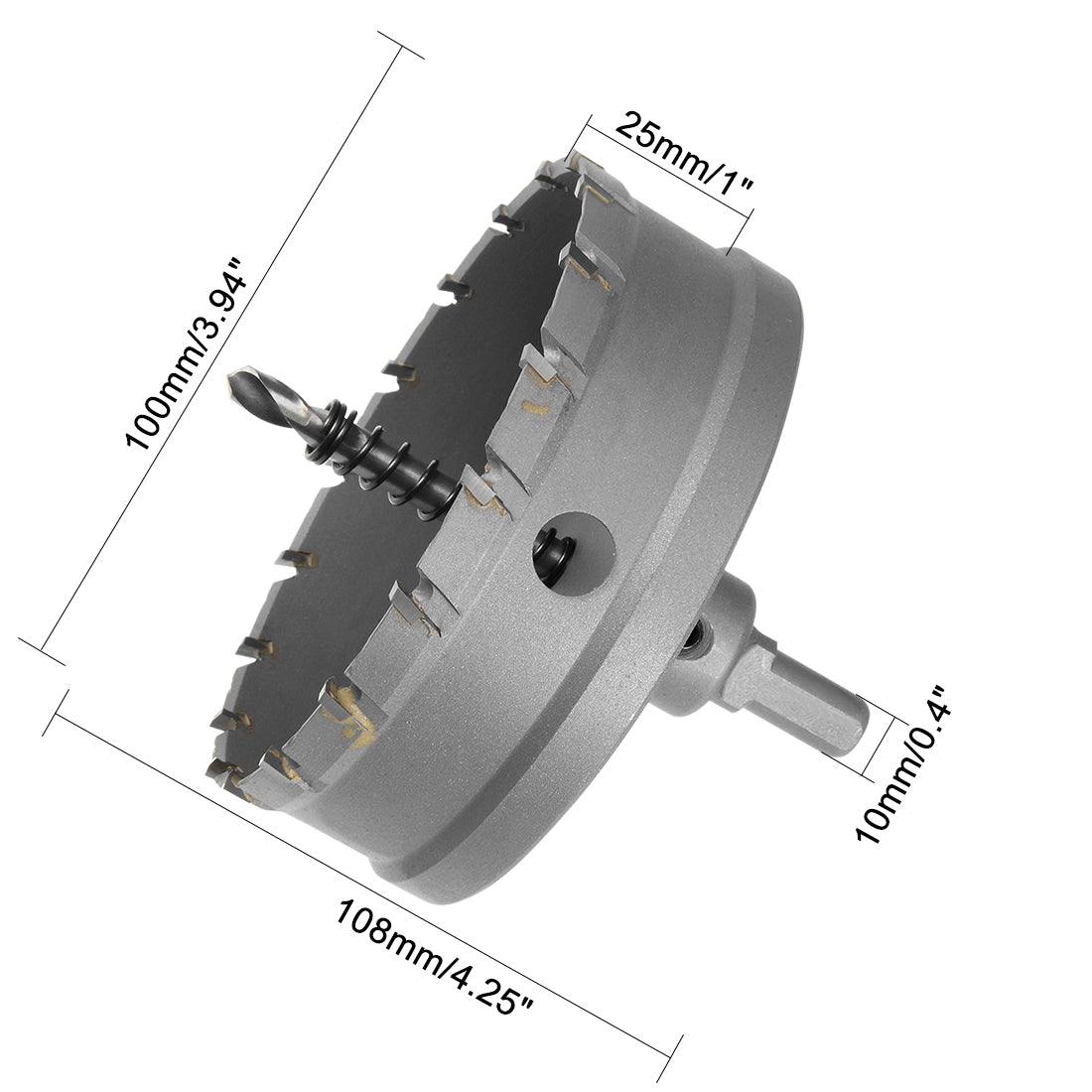 Harfington Carbide Hole Saw Cutter Drill Bits for Stainless Steel Alloy Metal, 100mm