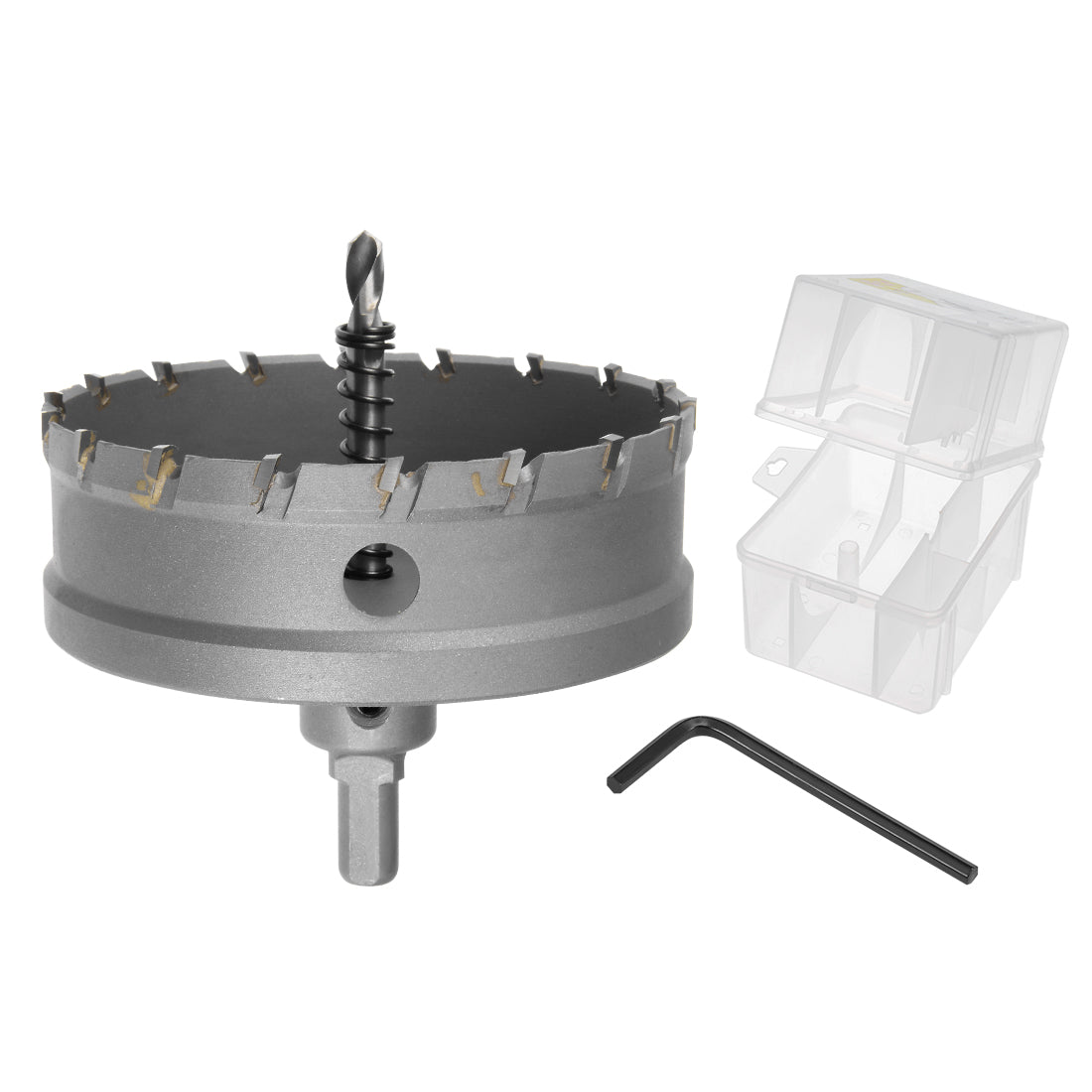 Harfington Carbide Hole Saw Cutter Drill Bits for Stainless Steel Alloy Metal, 100mm