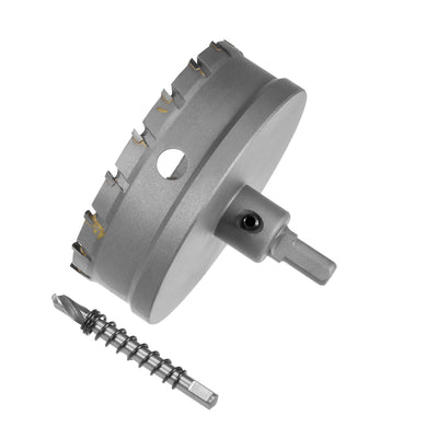Harfington Carbide Hole Saw Cutter Drill Bits for Stainless Steel Alloy Metal, 100mm