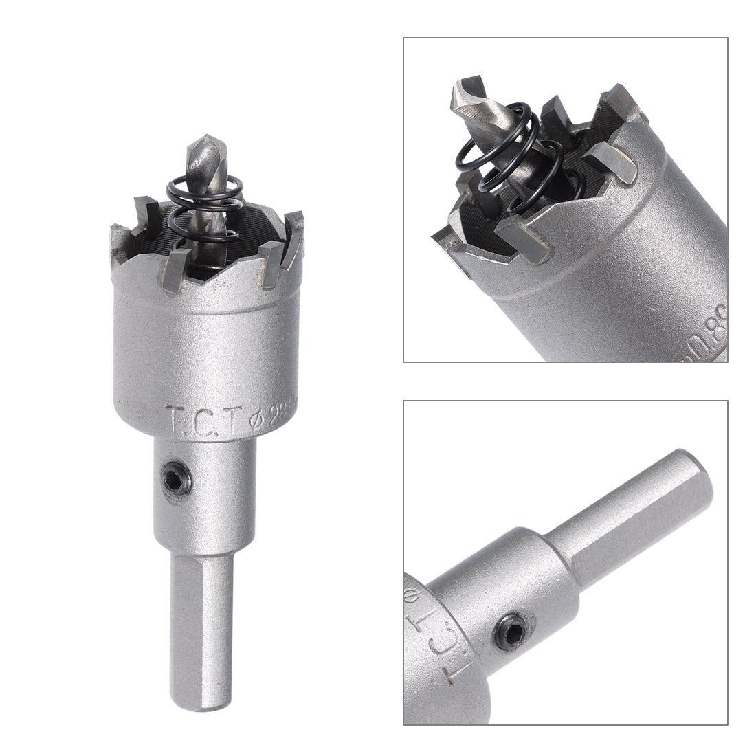 Harfington Carbide Hole Saw Cutter Drill Bit for Stainless Steel Gray
