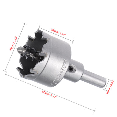 Harfington Carbide Hole Saw Cutter Drill Bit for Stainless Steel Gray