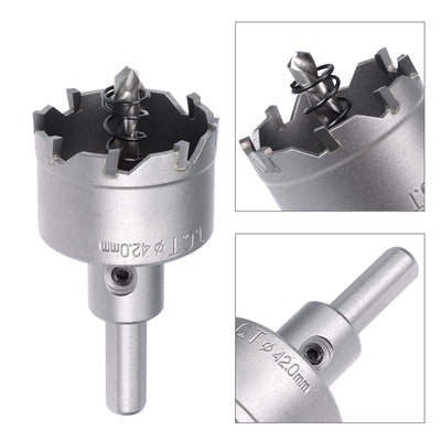 Harfington Carbide Hole Saw Cutter Drill Bit for Stainless Steel Gray
