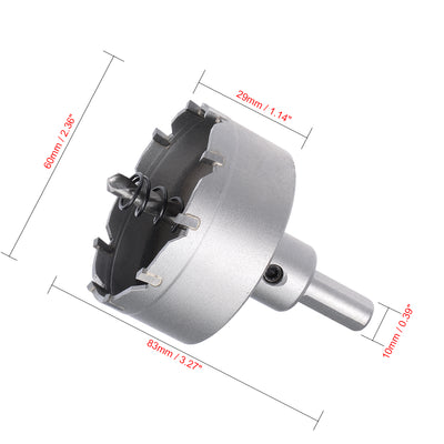 Harfington Carbide Hole Saw Cutter Drill Bit for Stainless Steel Gray