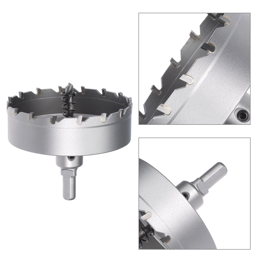 Harfington Carbide Hole Saw Cutter Drill Bit for Stainless Steel Gray