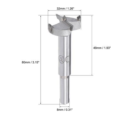 Harfington 7mm Dia Carbon Steel Hinge Boring Forstner Drill Bit