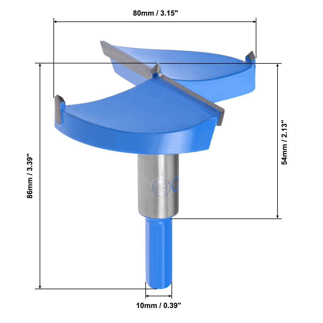 Harfington 80mm Hinge Boring Forstner Drill Bits, 10mm Shank