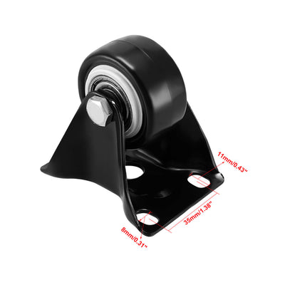 Harfington Fixed Casters 2 Inch PU Top Plate Mounted Rigid Caster Wheels 132lb Capacity Each , 4 Pcs