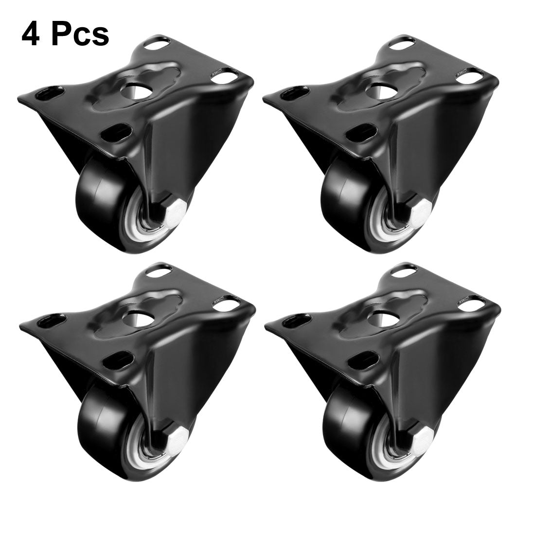 Harfington Fixed Casters 2 Inch PU Top Plate Mounted Rigid Caster Wheels 132lb Capacity Each , 4 Pcs