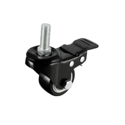 Harfington Swivel Casters 2 Inch PU M10 x 25mm Threaded Stem Swivel Caster Wheels with Brake, 132lb Capacity Each, 4 Pcs