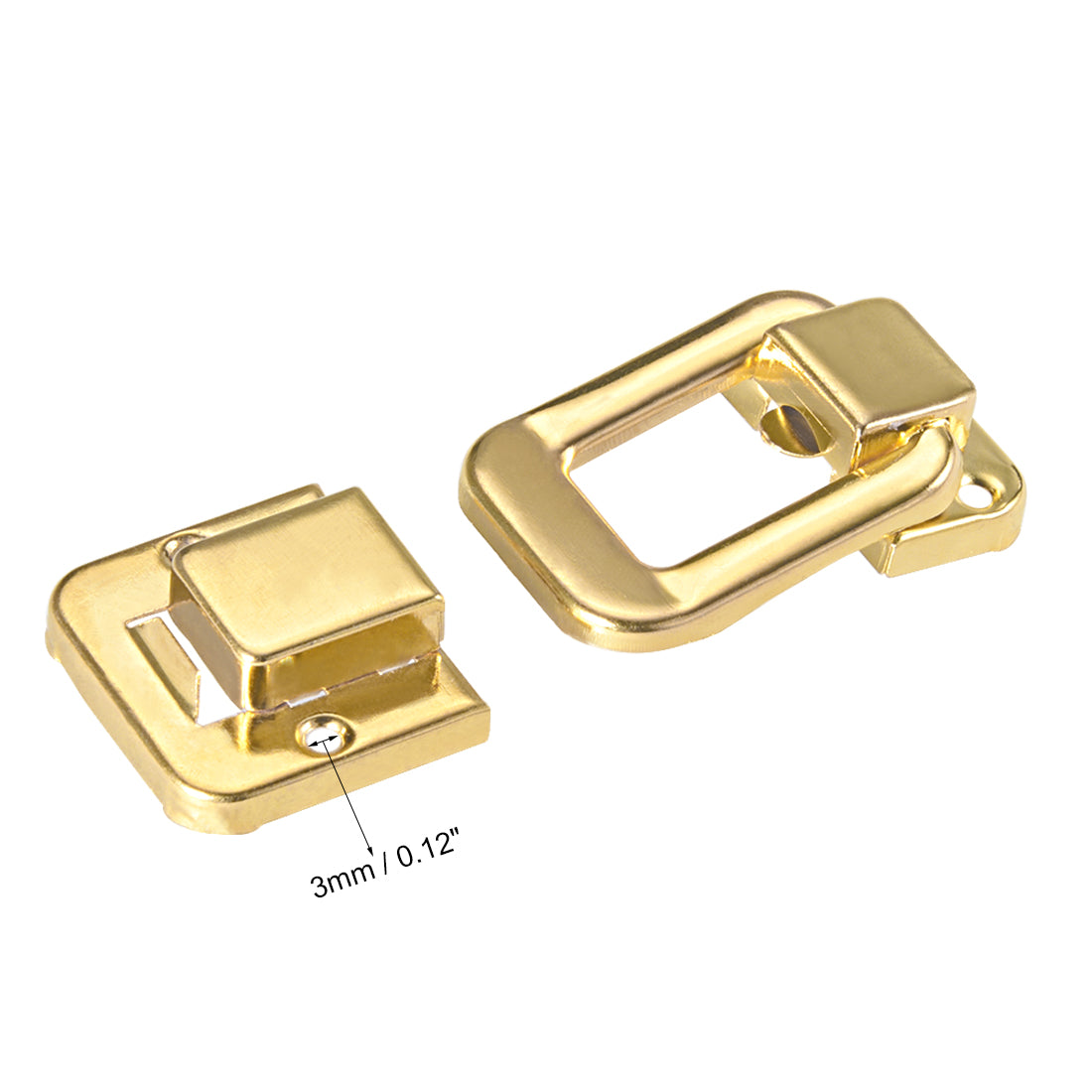 Harfington Toggle Latch, 48mm Decorative Hasp Retro Style Jewelry Box Case Golden w Screws 2 pcs