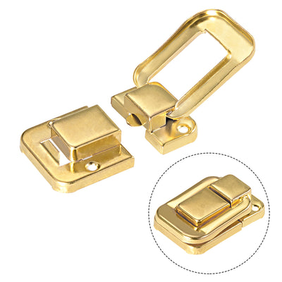 Harfington Toggle Latch, 48mm Decorative Hasp Retro Style Jewelry Box Case Golden w Screws 2 pcs