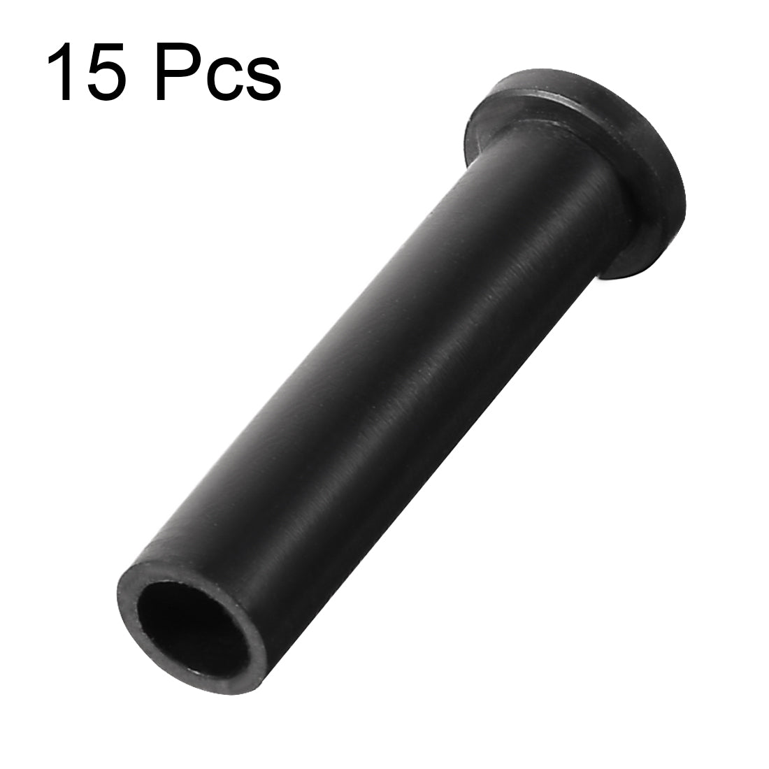 Harfington 15 Pcs PVC Strain Relief Cord Boot Protector Cable Sleeve Hose 32mm Long Black