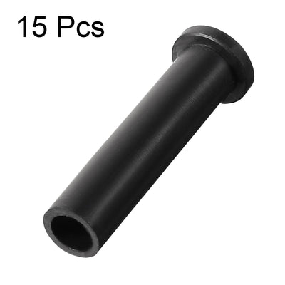 Harfington 15 Pcs PVC Strain Relief Cord Boot Protector Cable Sleeve Hose 32mm Long Black