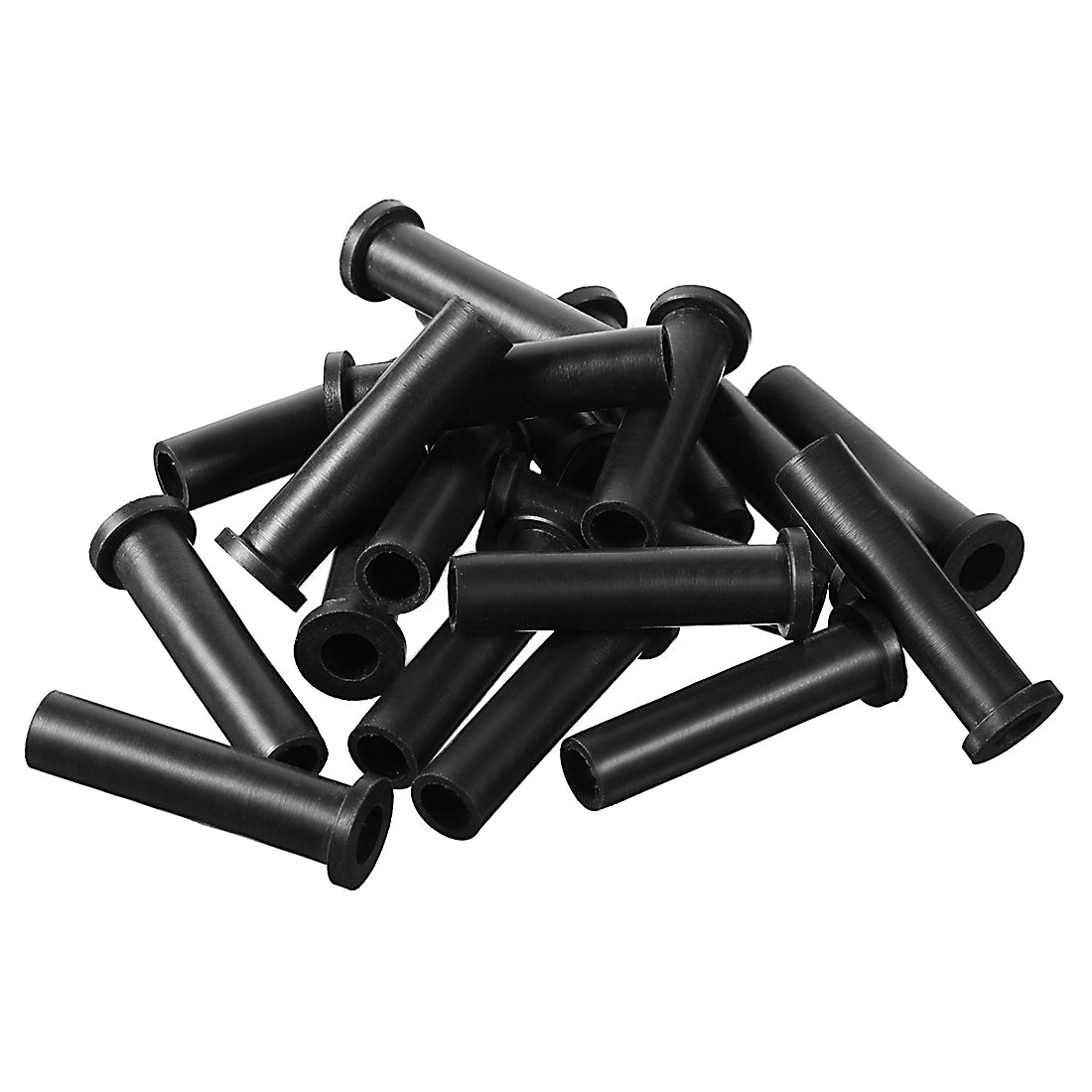 Harfington 15 Pcs PVC Strain Relief Cord Boot Protector Cable Sleeve Hose 32mm Long Black