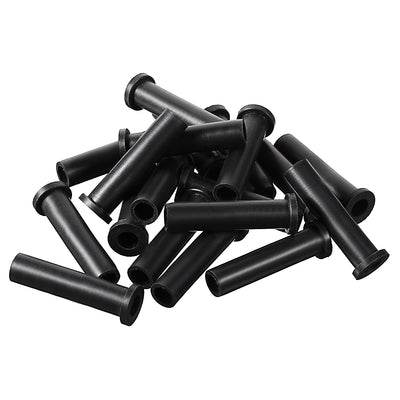 Harfington 15 Pcs PVC Strain Relief Cord Boot Protector Cable Sleeve Hose 32mm Long Black