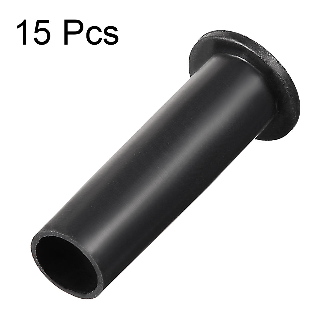 Harfington 15 Pcs PVC Strain Relief Cord Boot Protector Cable Sleeve Hose 54mm Long Black
