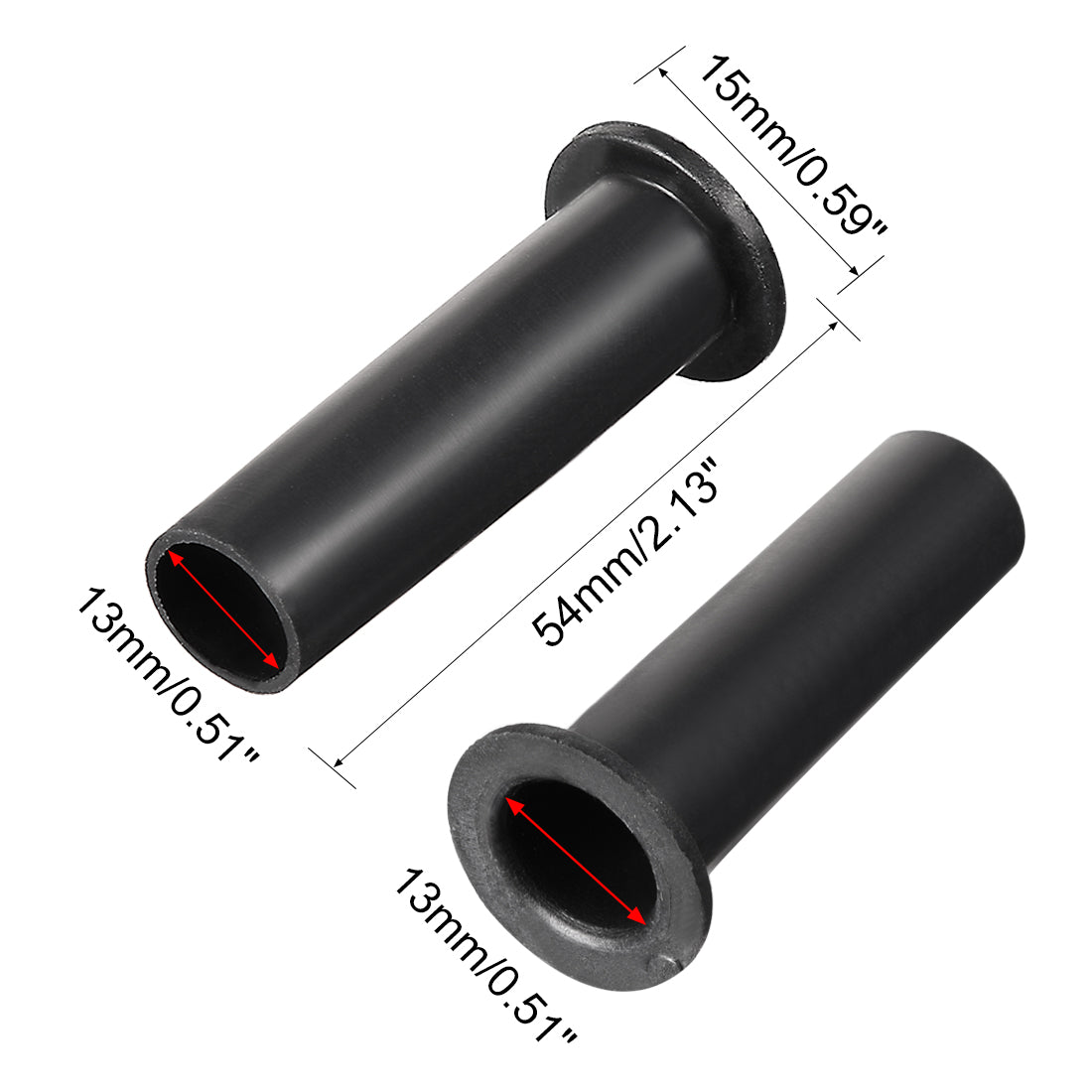 Harfington 15 Pcs PVC Strain Relief Cord Boot Protector Cable Sleeve Hose 54mm Long Black