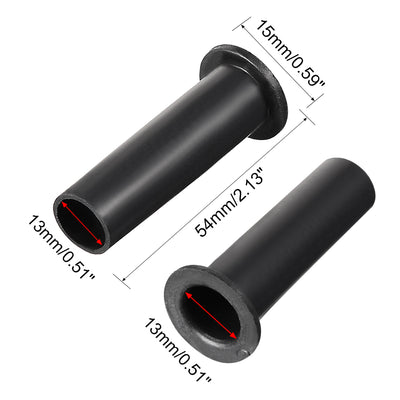 Harfington 15 Pcs PVC Strain Relief Cord Boot Protector Cable Sleeve Hose 54mm Long Black