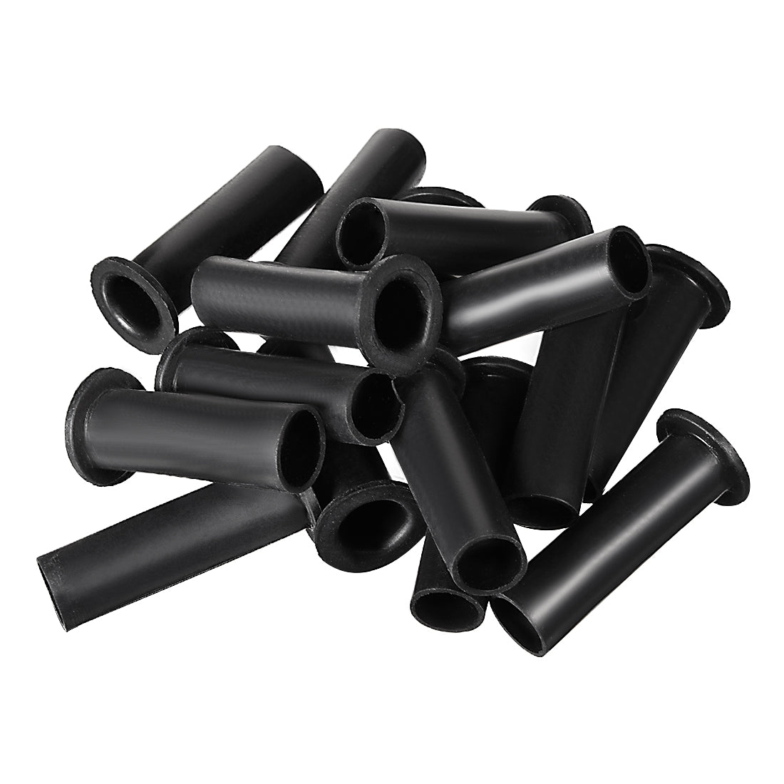 Harfington 15 Pcs PVC Strain Relief Cord Boot Protector Cable Sleeve Hose 54mm Long Black