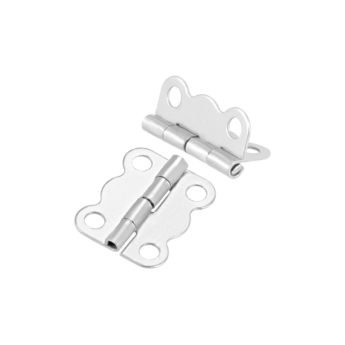Harfington 0.63" Mini Hinges Butterfly Shape Hinge Replacement Brushed Chrome Plain 20pcs