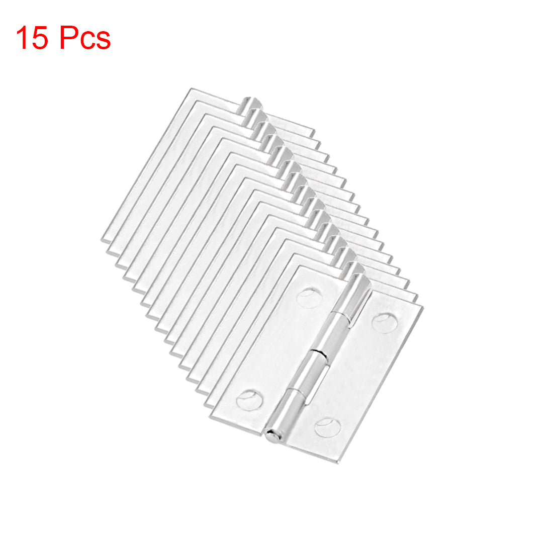 Harfington 0,98" Stoßscharnier, silberne Tür- und Schrankscharniere, Beschläge, gebürstetes Chrom, schlicht, 15 Stück