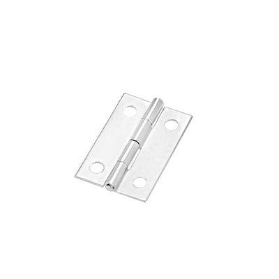 Harfington 0.98" Butt Hinge Silver Door Cabinet Hinges Fittings Brushed Chrome Plain 15pcs