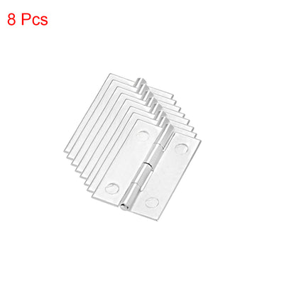 Harfington 0,98" Scharnier Silber Tür Schrank Scharniere Beschläge Gebürstetes Chrom Uni 8 Stk