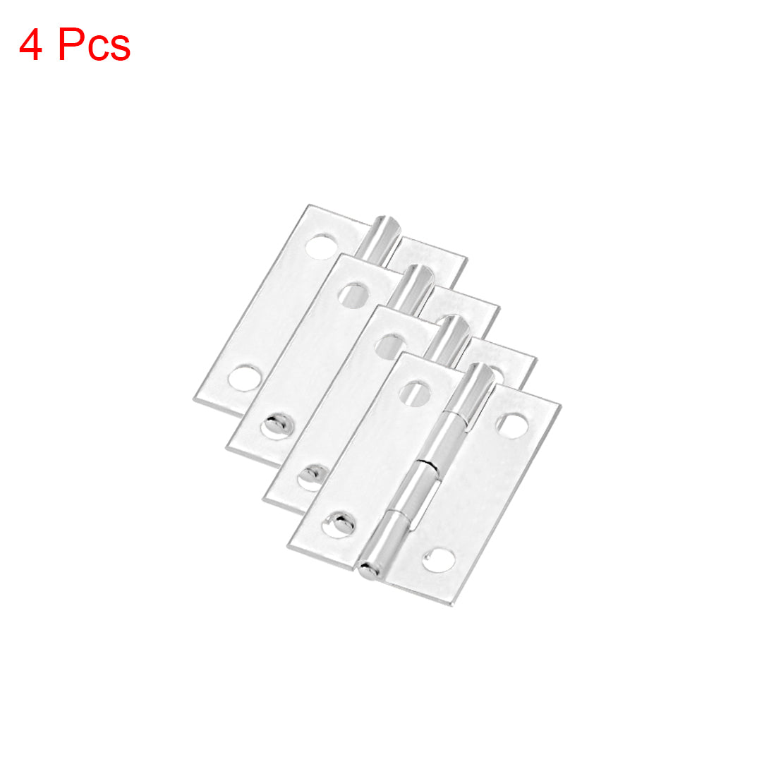 Harfington 0.98" Hinge Silver Door Closet Hinges Fittings Brushed Chrome Plain 4 pcs