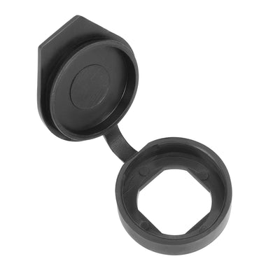 Harfington 12pcs Plastic Dust Cover Waterproof Caps Black Fit for 22mm Dia Cam Lock