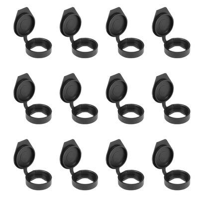 Harfington 12pcs Plastic Dust Cover Waterproof Caps Black Fit for 22mm Dia Cam Lock