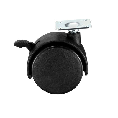 Harfington Office Chair Caster Wheels Nylon with Brake 360 Degree Top Plate LBS Capacity for Furniture Carts Workbench, Black, Pack of 2