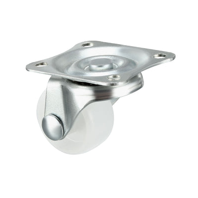 Harfington Swivel Caster Wheels Polypropylene with 360 Degree Top Plate LBS Capacity for Furniture Carts Workbench, White, Pack of 4