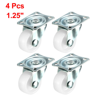 Harfington Swivel Caster Wheels Polypropylene with 360 Degree Top Plate LBS Capacity for Furniture Carts Workbench, White, Pack of 4