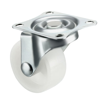 Harfington Swivel Caster Wheels Polypropylene with 360 Degree Top Plate LBS Capacity for Furniture Carts Workbench, White, Pack of 4