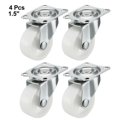 Harfington Swivel Caster Wheels Polypropylene with 360 Degree Top Plate LBS Capacity for Furniture Carts Workbench, White, Pack of 4