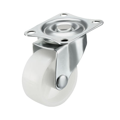 Harfington Swivel Caster Wheels Polypropylene with 360 Degree Top Plate LBS Capacity for Furniture Carts Workbench, White, Pack of 4