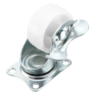 Harfington Swivel Caster Wheels with Brake Polypropylene with 360 Degree Top Plate LBS Capacity for Furniture Carts Workbench, White, Pack of 2