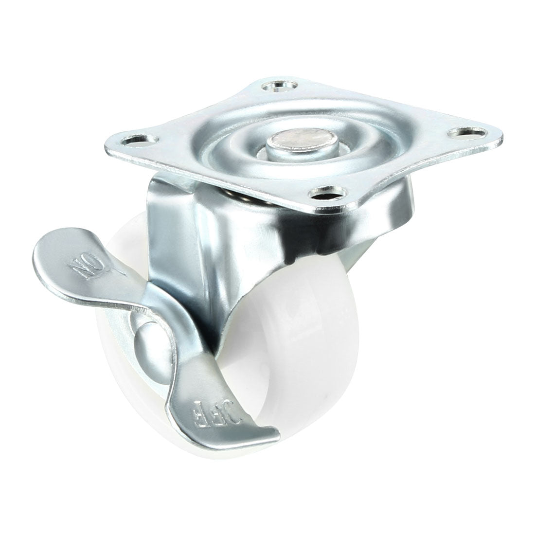 Harfington Swivel Caster Wheels with Brake Polypropylene with 360 Degree Top Plate LBS Capacity for Furniture Carts Workbench, White, Pack of 2