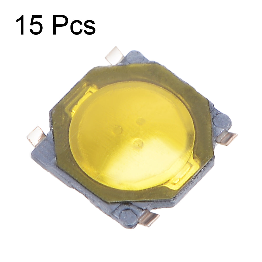 Harfington 15Pcs 3.7x3.7x0.35mm Panel PCB Momentary Tactile Tact Push Button Switch 4 Terminals