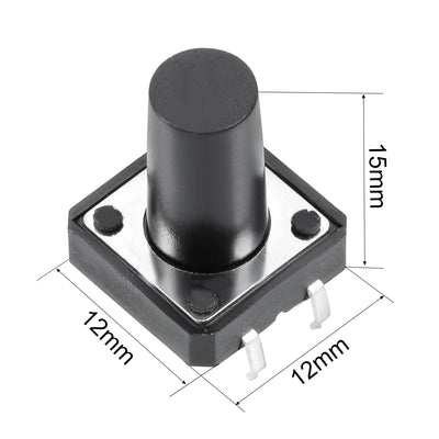 Harfington 12x12x15mm Panel Mini/Micro/Small PCB Momentary Tactile Tact Push Button Switch DIP 10PCS