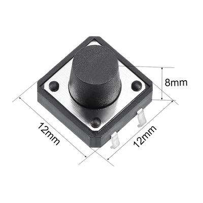 Harfington 12x12x8mm Panel Micro/Small PCB Momentary Tactile Tact Push Button Switch DIP 10PCS