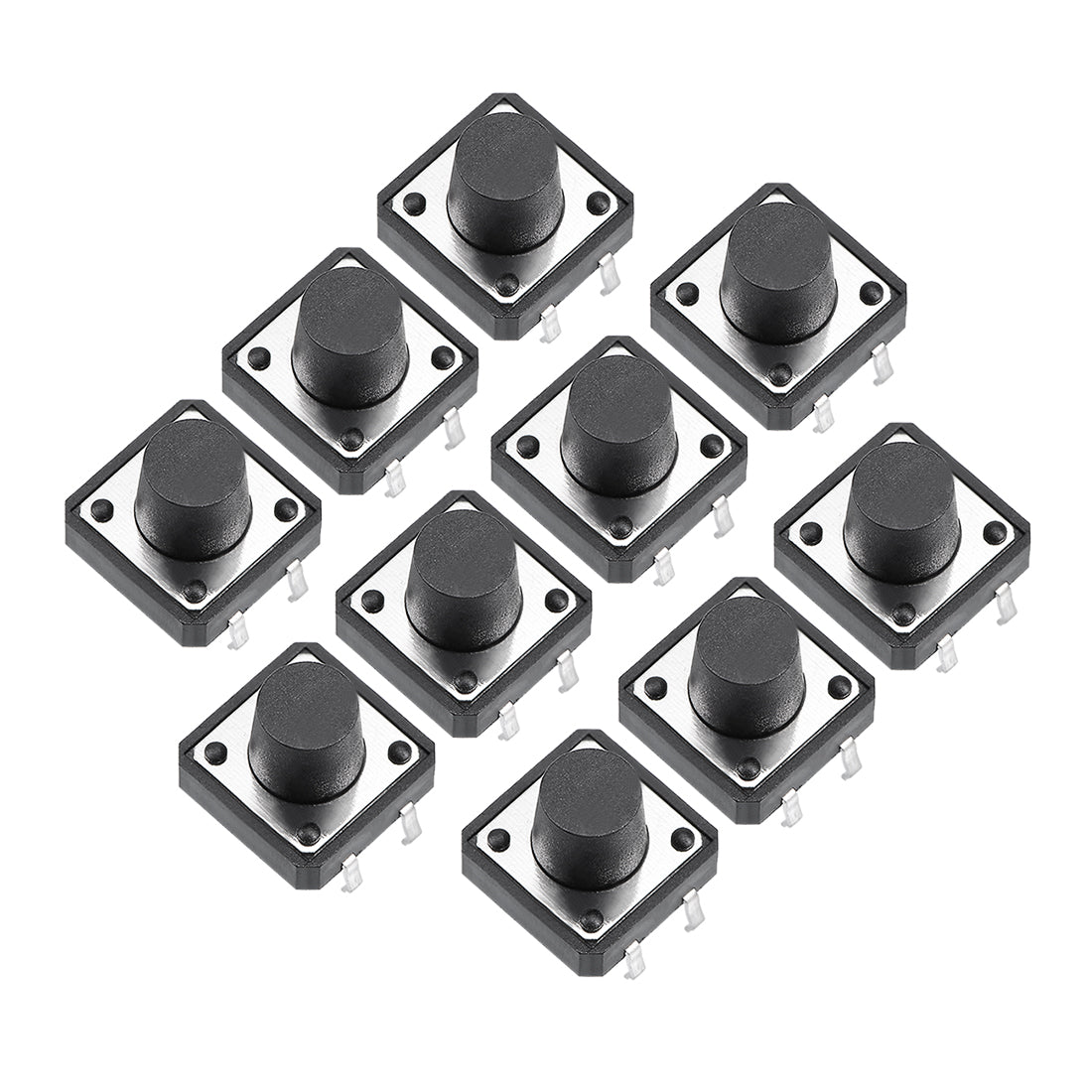 Harfington 12x12x8mm Panel Micro/Small PCB Momentary Tactile Tact Push Button Switch DIP 10PCS