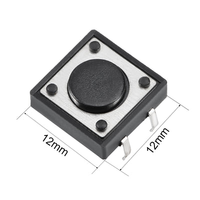 Harfington 12x12x4.3mm Panel Mini/Micro/Small PCB Momentary Tactile Tact Push Button Switch DIP 25PCS