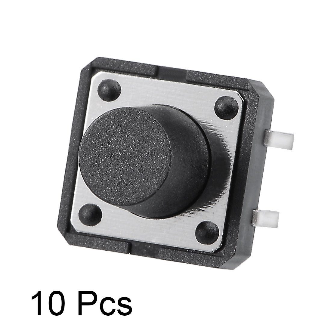 Harfington 12x12x9mm Panel Mini/Micro/Small PCB Momentary Tactile Tact Push Button Switch DIP Black Color 10PCS