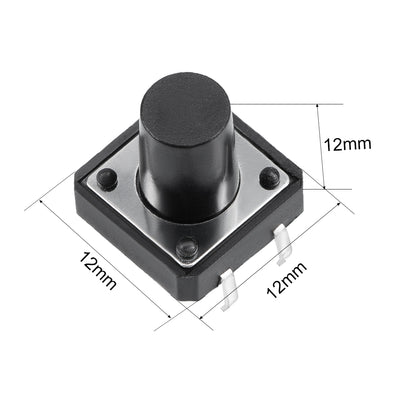 Harfington 12x12x12mm 4 Pin Panel Mini/Micro/Small PCB Momentary Tactile Tact Push Button Switch DIP 10PCS