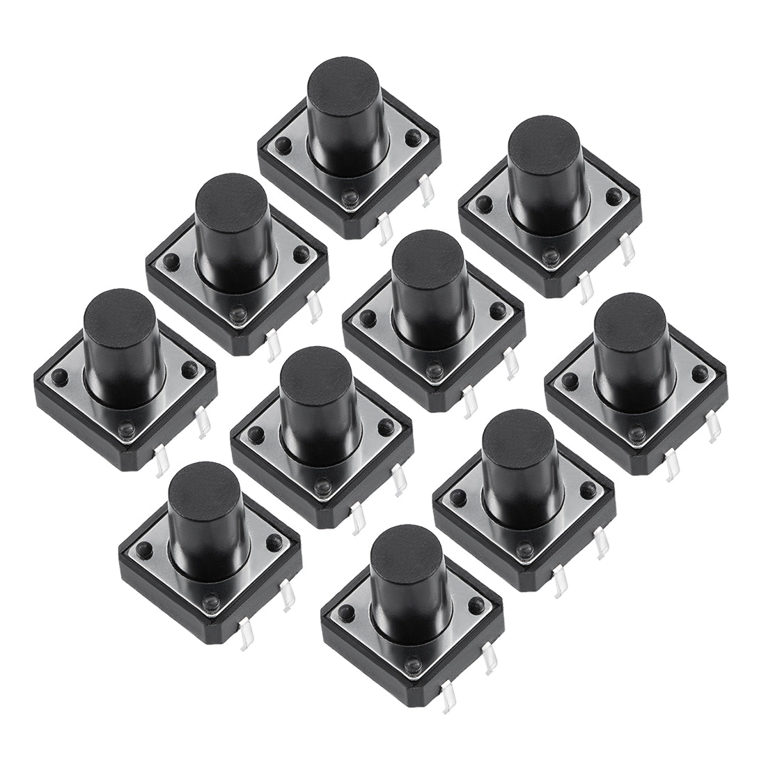 Harfington 12x12x12mm 4 Pin Panel Mini/Micro/Small PCB Momentary Tactile Tact Push Button Switch DIP 10PCS