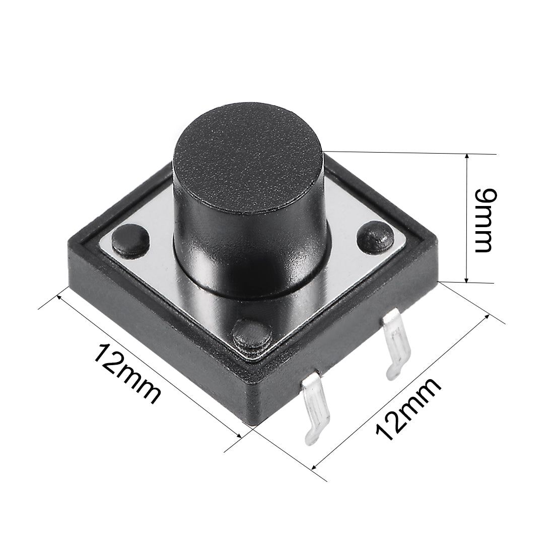 Harfington 12x12x9mm Panel Mini/Micro/Small PCB Momentary Tactile Tact Push Button Switch DIP 120PCS