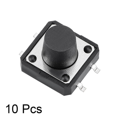 Harfington 12x12x9mm Momentary Panel PCB Surface Mounted Devices SMT Mount 4 Pins Push Button SPST Tactile Tact Switch 10PCS